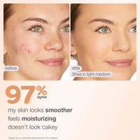 Voor en na met tarte BB Blur light-medium